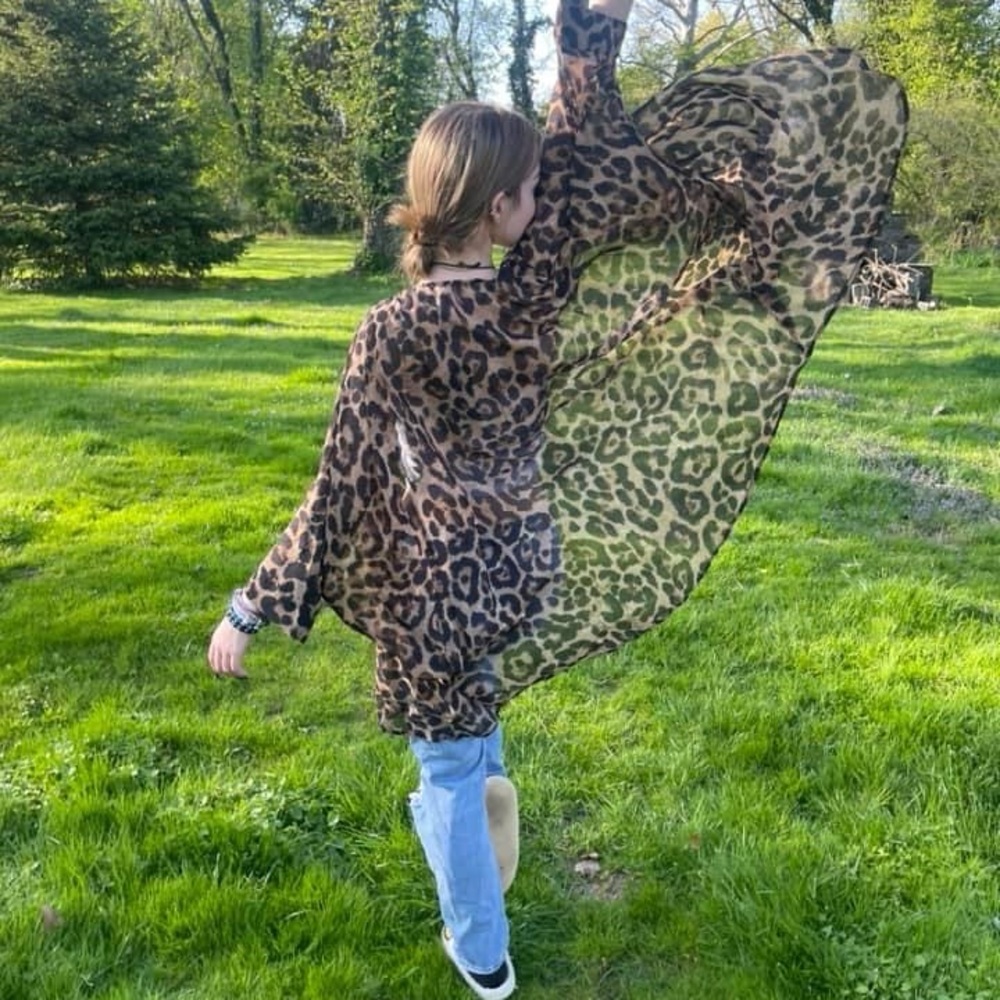 HEIMISH Sheer Leopard Print Kimono / Cardigan - Oversized